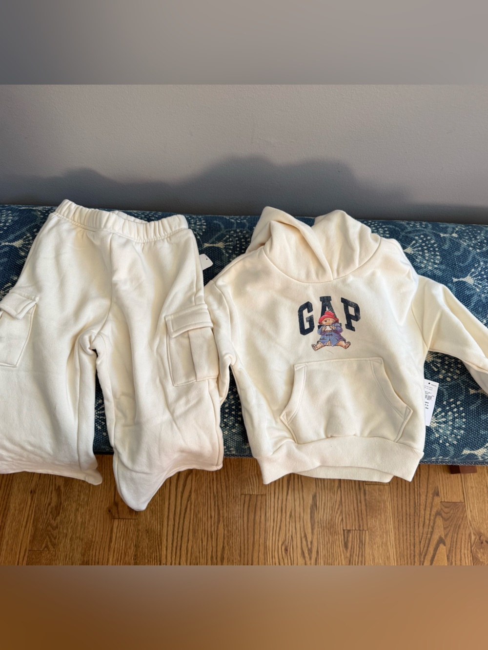 GAP Cream 2T Hoodie and Cargo Joggers Set